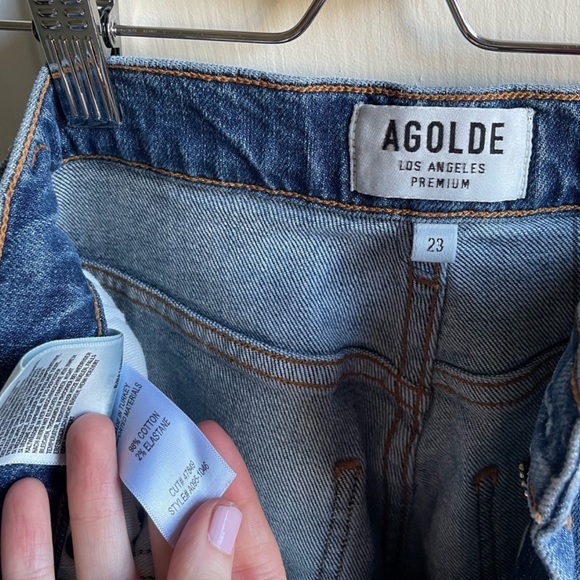 Agolde pinch waist high rise kick flare jeans in subdued - Picture 4 of 6